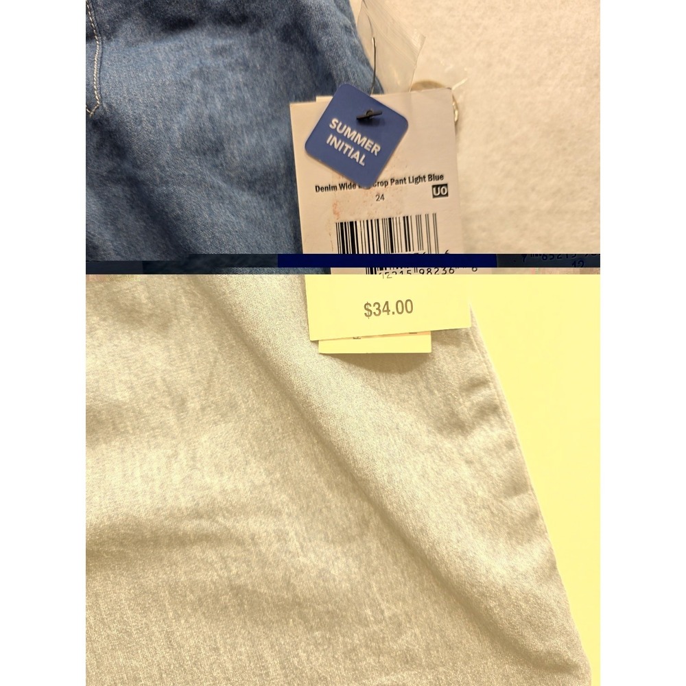 Ophelia Roe Women's Blue Denim Wide Leg Cropped Pants. New With Tags. Size 12 - Picture 5 of 10